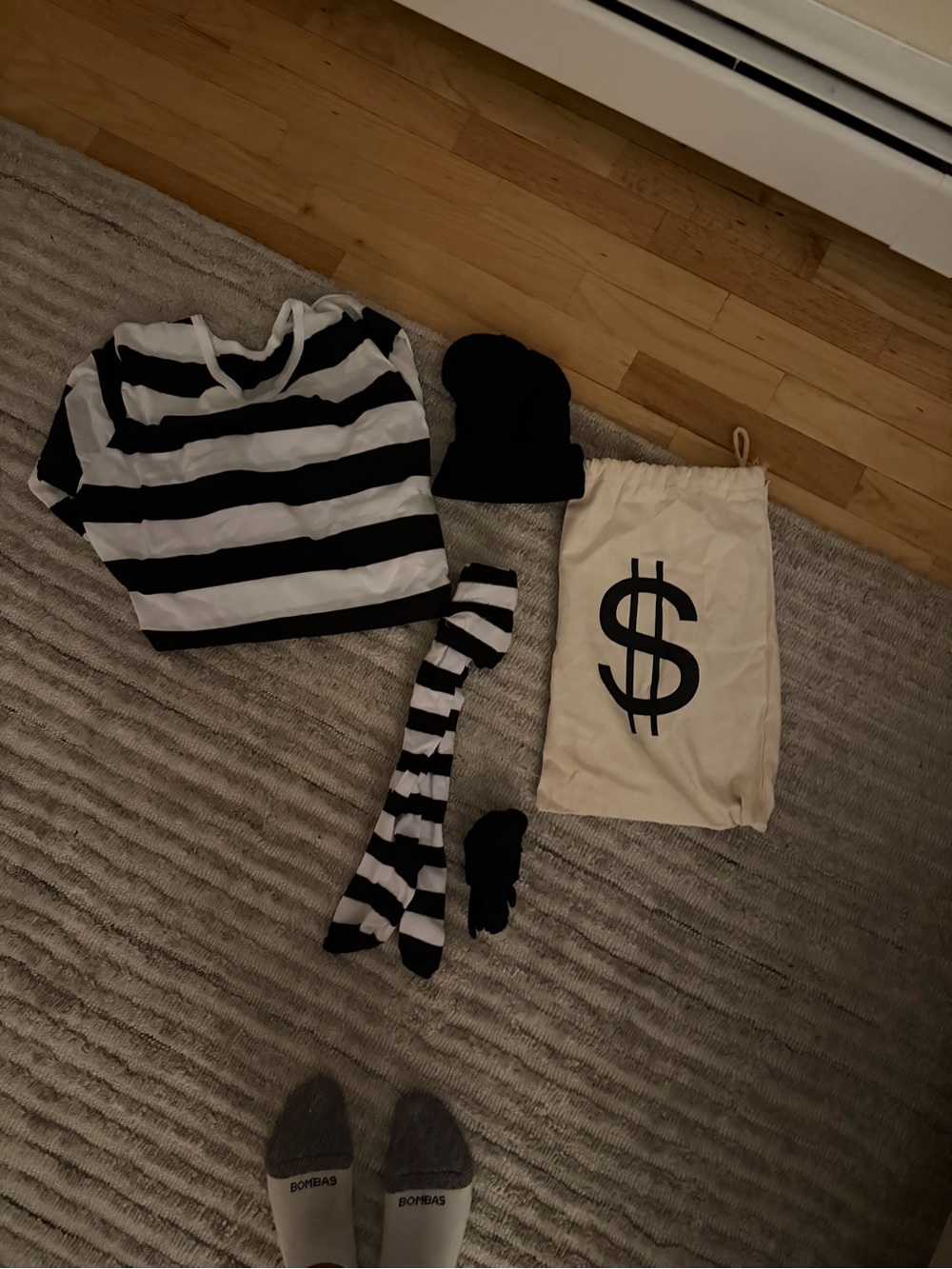 Men's Black & White Striped Socks - Classic Comfort